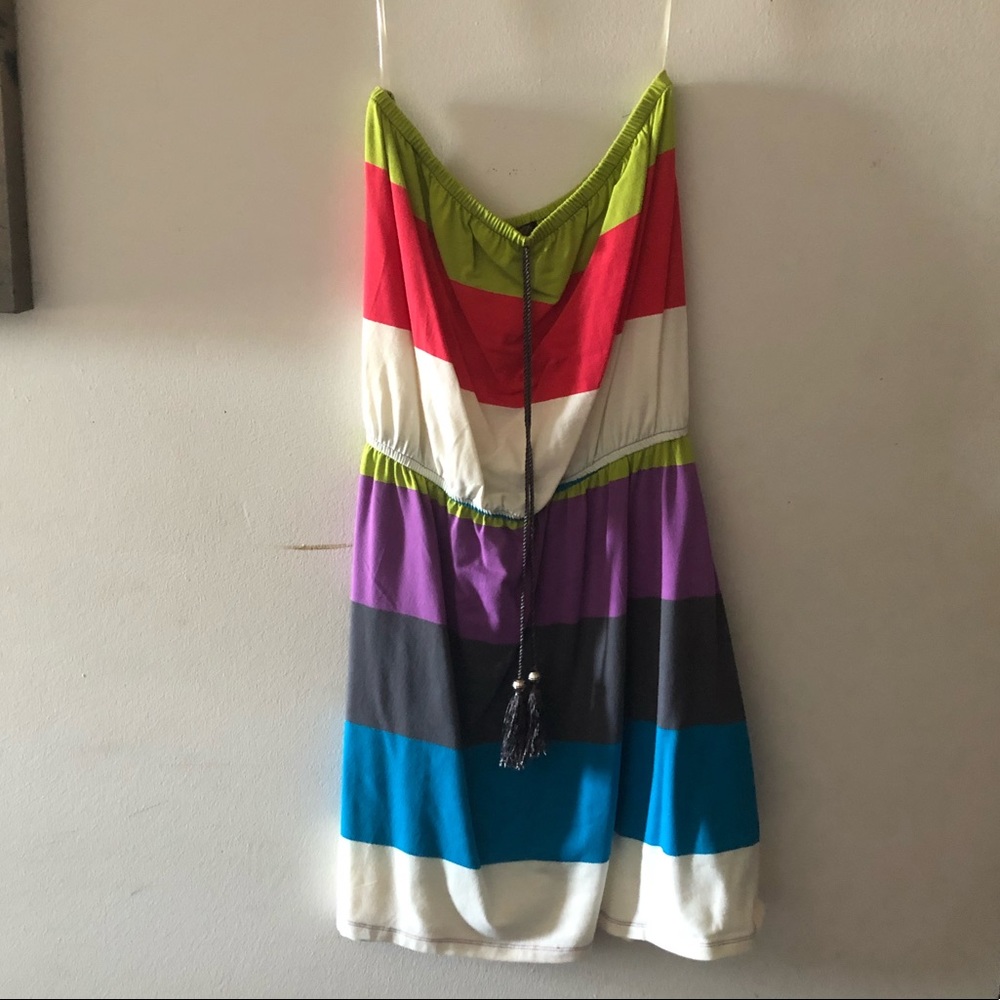 Multicolor striped tube top mini